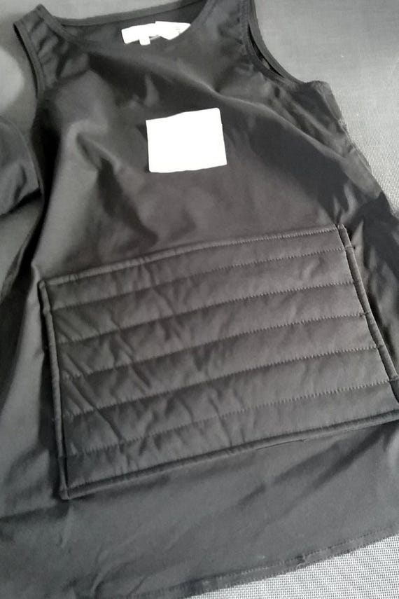 Sale 30% sleeveless vest, overshirt, velcro fastening, quilted pullover, kangaroo pocket, size information, Esprit, Vintage