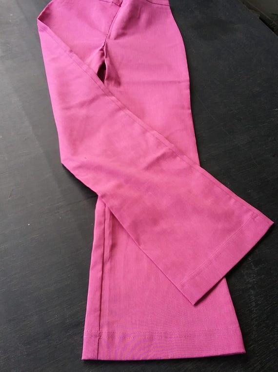 SALE 30% flared trousers, stretch trousers, boot cut, pink, zipper, narrow hem, dimensions Young Fashion, Daniela Monti, Vintage