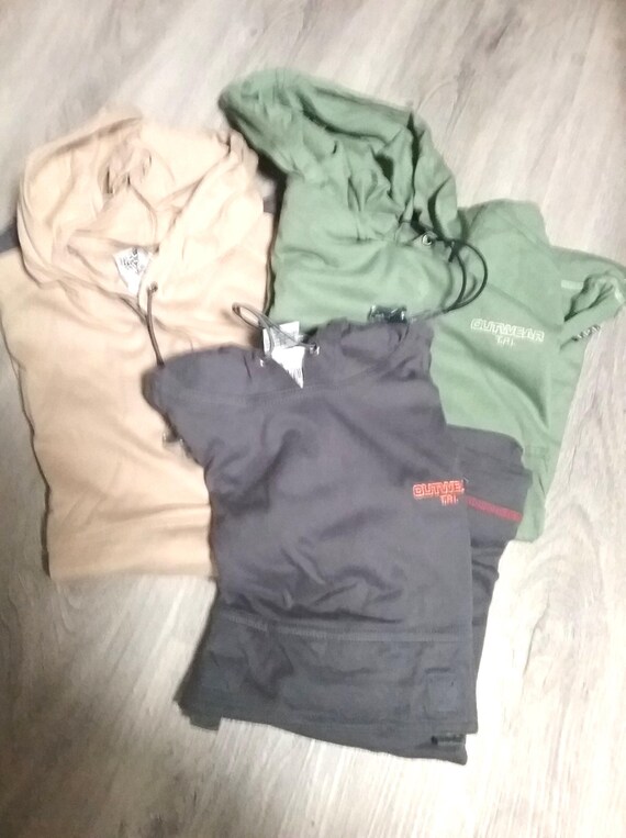 Sale 30% T-shirt, hoodie, hooded shirt, short sleeve, plain, beige + grey + green, gender, BIG size, measurements, Del Gado, Vintage
