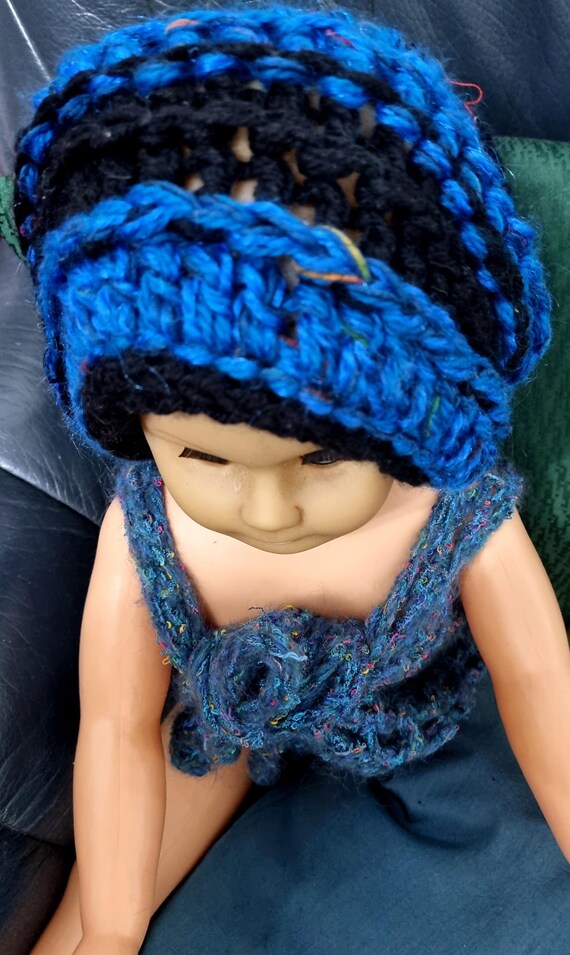 Handmade crocheted hat, designer one-of-a-kind for adults, vintage style