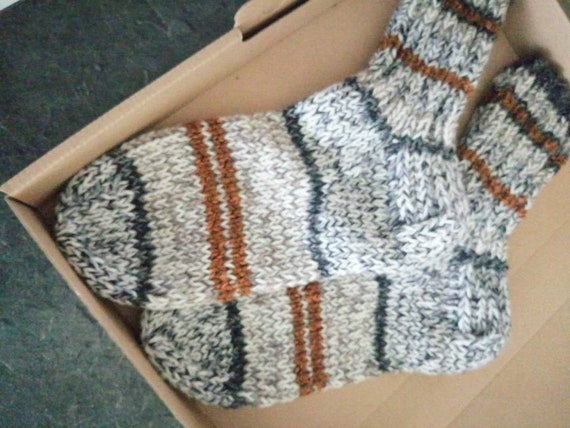 Thick wool socks hand-knitted - available immediately - sofa socks - from baby to size 56 - by appointment