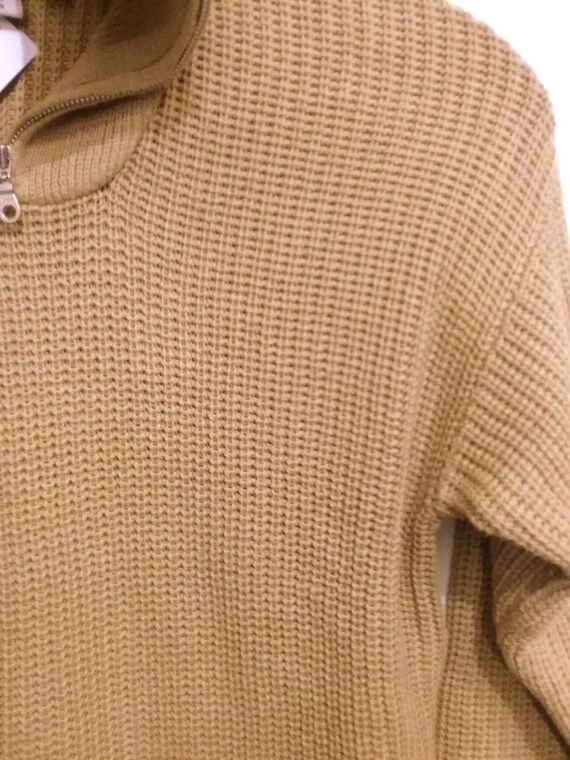 S.Oliver, Troyer Pullover, Half Patent, camel beige, One Size BIG, Maßabe, anno 1990, Vintage S.Oliver, Troyer Pullover, Half Patent, camel beige, One Size BIG, Maßabe, anno 1990, Vintage