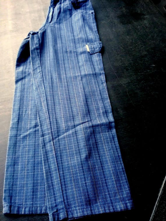 Sale 30% checked trousers, jeans, elasticated side, wide leg, blue/light grey, zipper/slider, dimensions, young fashion, gender, Whoopi, vintage