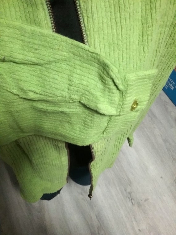 Sale 30% Shirt, blouse, overshirt, terry cloth, fleece, velour, corduroy look, orange - green - hunter green, BIGFormat, Unisex, Daniela Monti Vintage