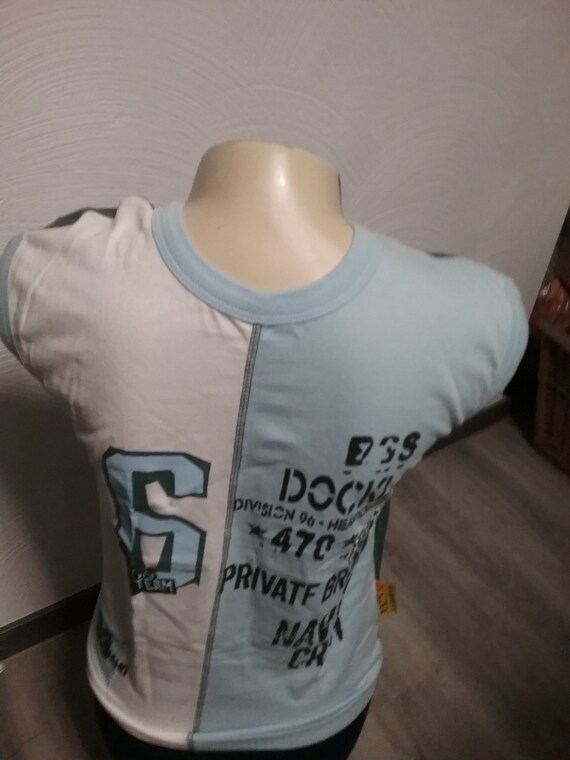 Tanktop, ärmelloses T-Shirt, Grafik-Navy Crew Racing Action, weiß-türkis-grün ,No Limits, Vintage