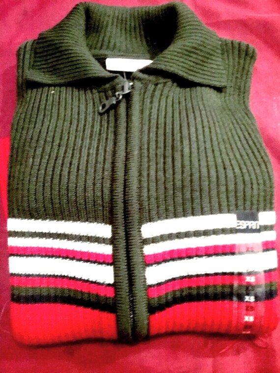 Sale 30% cardigan, red/green/white/navy/stripes, BIG, also in short sizes, measurements, alterations possible, Gender, Esprit, Vintage