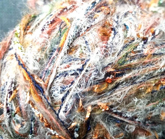 Wool, designer yarn mix, decorative yarn/accent yarn, be creative, e.g. patchwork, stripes, borders, and much more, hand-wound, vintage wool