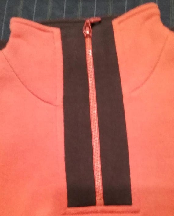 Sale 30% Sweater, sweatshirt, polo, unisex, more sizes, measurements, orange-brown, zipper, cotton, modern style, vintage