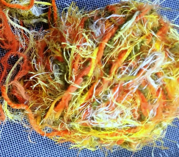 Wool, designer yarn mix, decorative yarn/accent yarn, for stripes, edges, and much more. Mini skeins, various fiber types, hand-wound, vintage wool