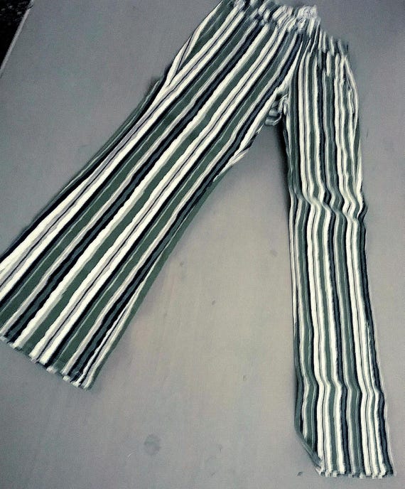 Sale 30% Pants, S. Oliver, Pants, Flared Trousers, Stretch, Green/Navy/Beige/White, Striped, Young Fashion + Adults, Gender, Vintage