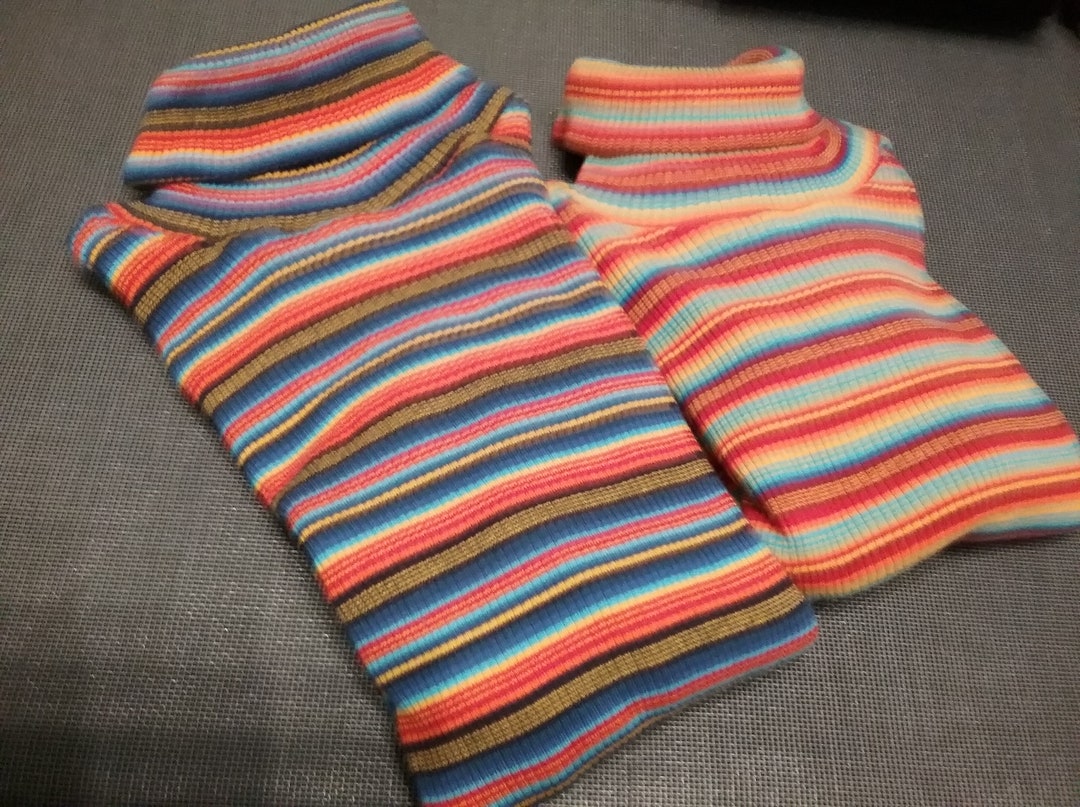 Sweater, Turtle Neck, Turtleneck Sweater, Colorful Stripes, Fine Rib,  Blue-orange-red Red-turquoise-orange, Aphabet, Unisex, Vintage - Etsy Norway