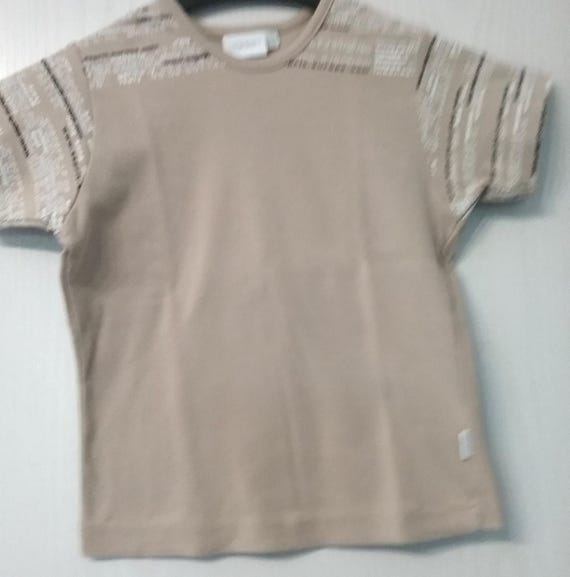 Sale 30% T-shirt, short sleeve, graphic lettering, beige-white-black, short size, gender, Esprit, Vintage