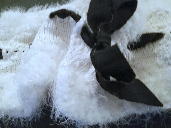 handmade, roll-neck, multifunctional, tube, scarf, turtle neck, white-black, material mix-soft cotton/viscose