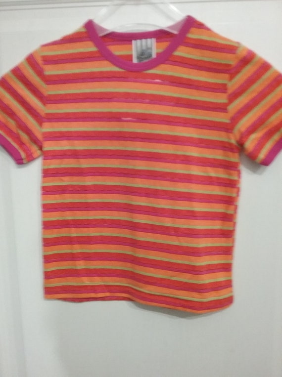 【SATIIIZ】Pierre Stripe Collar Tee Mens T-Shirts Band Collar Striped Color Block Casual Button