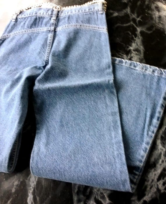Sale 30% Pants, flared trousers, jeans, blue denim, cotton, zipper/button, measurements, other details, young fashion, gender, Tokay, vintage