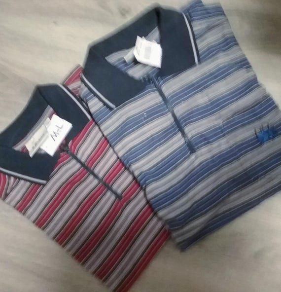 Sale 30% T-shirt, polo shirt, short sleeve, polo shirt, striped, gender, grey- burgundy- blue, collar, zipper, BIG sizes, S. Oliver Vintage