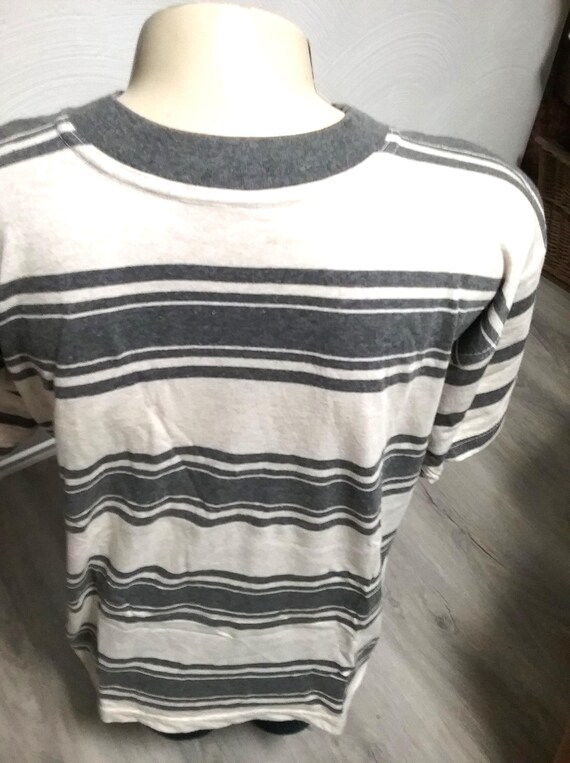 Sale 30% T-shirt, short sleeve, striped, striped, grey-beige, round neck, BIG format, Gender, Absorba, Vintage
