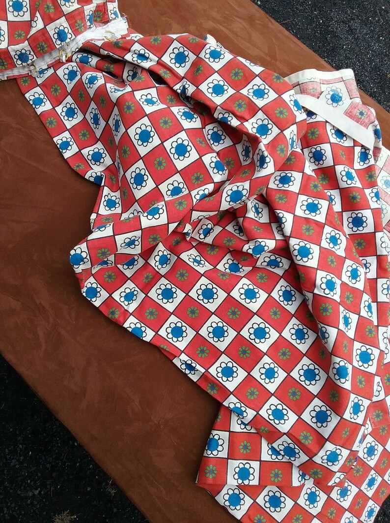Supergardine curtain scarf refiner kitchen plaid floral pattern red-white-blue-green-green dekoplus easy to care for 40 degree vintage
