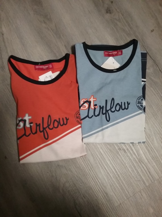 Sale 30% Tankiop, sleeveless T-shirt, graphic-Motor Sports 62-Airflow, light blue-white-orange, boys, Salt and Pepper, Vintage