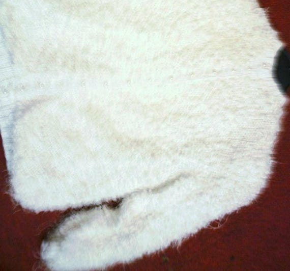 handmade, cardigan, lined short jacket, blouson, wide, on size BIG material mix, unique white, vintage