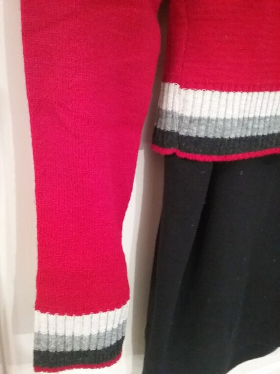 Kapuzenjacke, Hoodie, Bolero, kurze Strickjacke, rot oder orange, Ränder gestreift, one Size, Maßangabe, Vintage Kapuzenjacke, Hoodie, Bolero, kurze Strickjacke, rot oder orange, Ränder gestreift, one Size, Maßangabe, Vintage