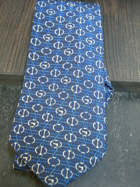 1970s Men's Tie Tie Binder Selection Blue Tones M… - image 4