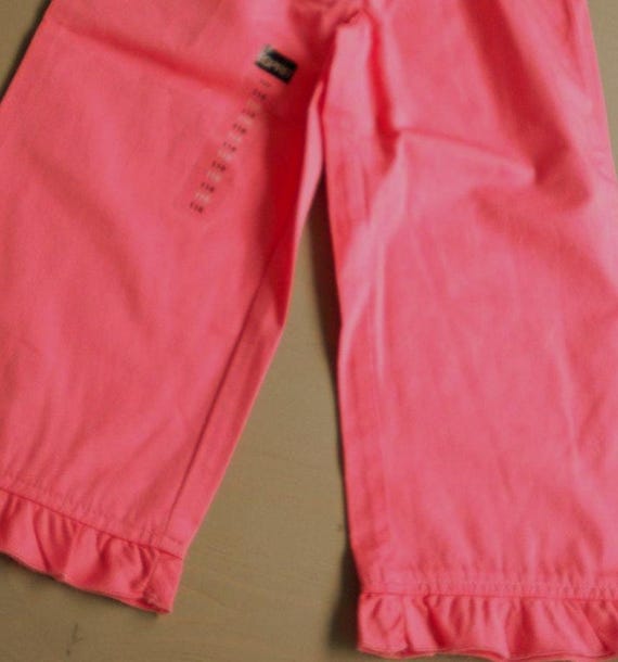 Sale 30% Pants, Capri pants with ruffle, pink/light red, zipper/slider, size information, girls, girls, Esprit, Vintage