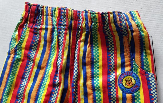 Sale 30% long trousers, casual pull-on trousers, striped, colorful, kids, gender, Whoopi, vintage