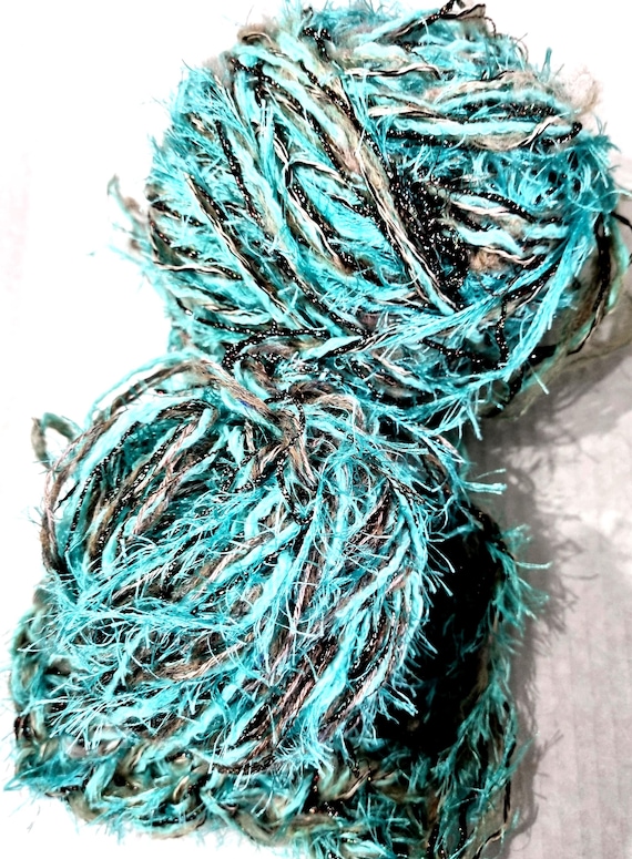 Wool, designer yarn mix, accent yarn/effect yarn/ extra soft, Rumba mint green - hand-wound, vintage wool