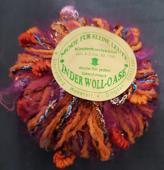 Wool, designer yarn mix, decorative yarn/accent yarn, for stripes, edges, and much more. Mini skeins, various fiber types, hand-wound, vintage wool