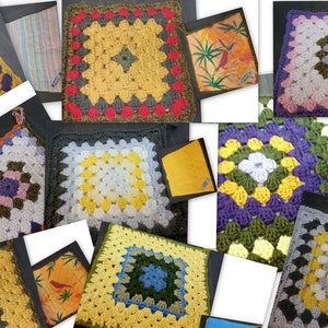 Agarraderas hechas a mano Página 2 Granny Squares con tela, accesorios para el hogar, regalos imagen 1