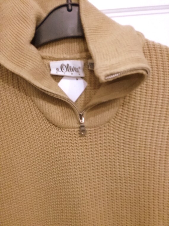 S.Oliver, Troyer Pullover, Half Patent, camel beige, One Size BIG, Maßabe, anno 1990, Vintage S.Oliver, Troyer Pullover, Half Patent, camel beige, One Size BIG, Maßabe, anno 1990, Vintage