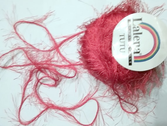 Wool, fancy yarn, thick fringe yarn 75 m, "Tutu" by Lalena, plain black, grey, pink, vintage