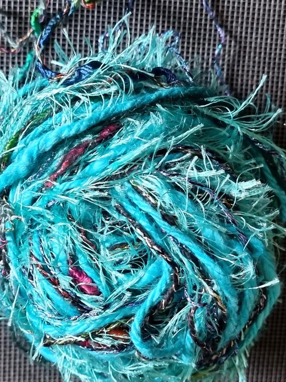 Wool, designer yarn mix, add accents / chunky wool for creative crafts, patchwork, granny square, and much more, hand-wound, vintage wool