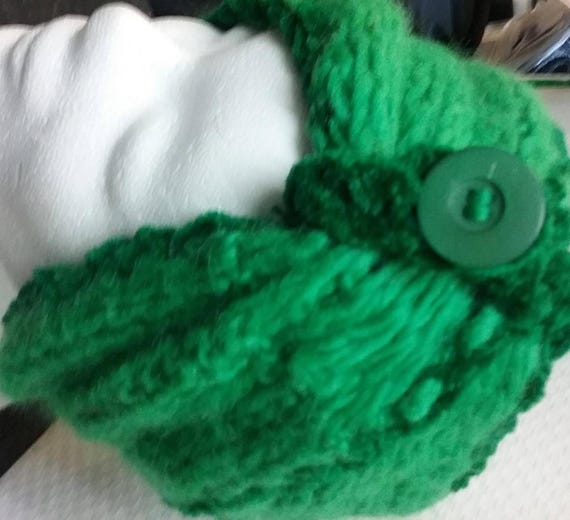 Handmade, turtleneck, multifunctional, green, material mix, unique, wide headband, snood, neck warmer, loop.....