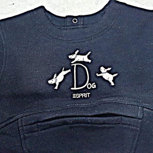 Sale 30% Pulli, Sweatshirt, Motiv, DOGS, Brusttasche, dunkelblau/weiß, Rücken uni, nicht angeraut, Baby- KIDS, Gender, Esprit, Vintage