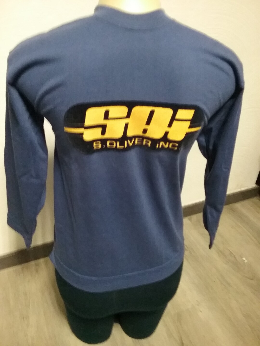 Sweater, Long-sleeved Shirt, Graphic LOGO Frontside, Black Blue With ...