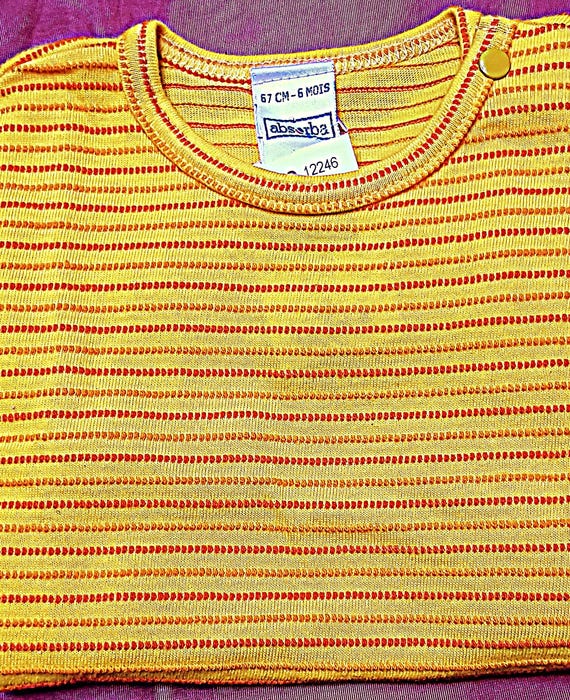 Sale 30% T-Shirt, short sleeve, yellow/orange, striped, Baby/KIDS, Gender, Absorba, Vintage