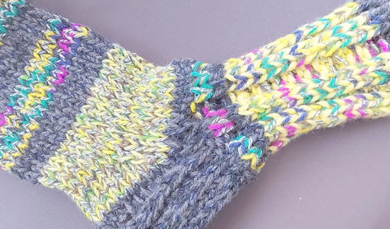 Thick wool socks, hand-knitted - available immediately - sofa socks - from baby size up to size 54 - by appointment