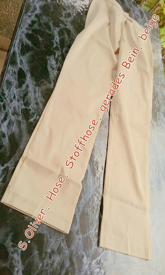 SALE 30% Pants, long pants, straight fit, beige, zipper/button, cotton/elastane, Young Fashion, Gender, S.Oliver, Vintage