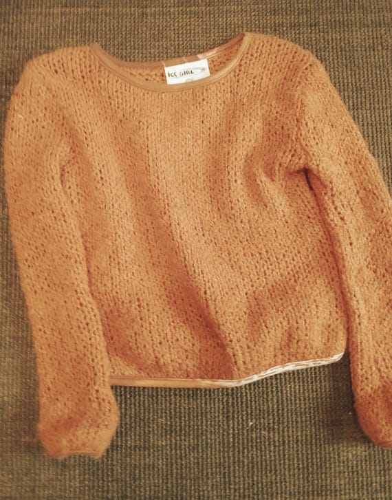 Sale 30% sweater, pullover, hand-knitted look, chunky, loose, light, girls, ICE Girl Gelati, vintage