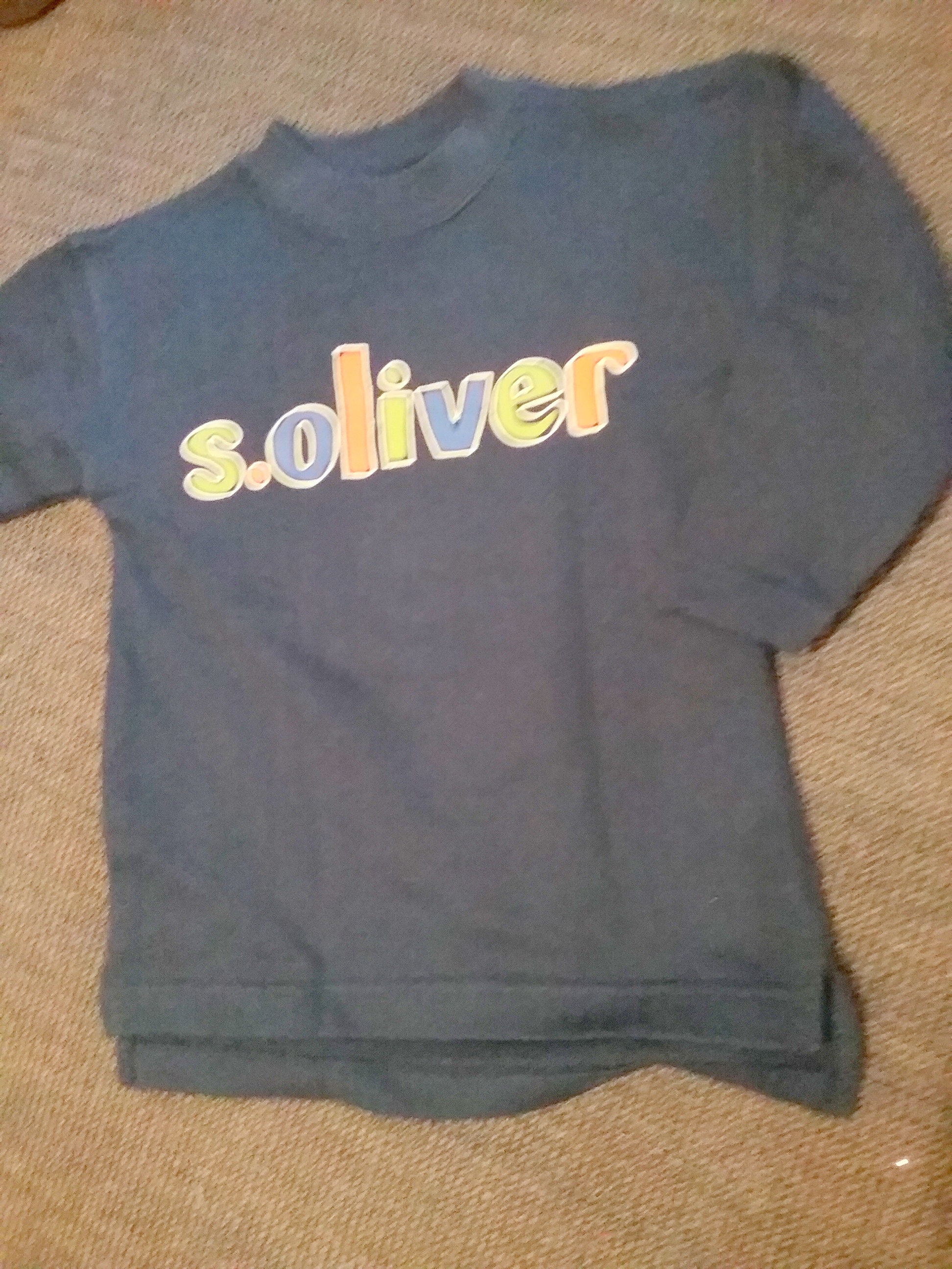 Jumper, Blue LOGO, Sweatshirt, Boys, KIDS, Colorful Back - Frontside Vintage S.oliver, Dark Etsy Colorful, Graphic