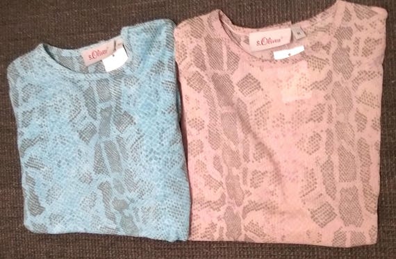 Sale 30% Sweater, long-sleeved shirt, leopard look, pink or turquoise Size Girls Women Girls S.Oliver Vintage