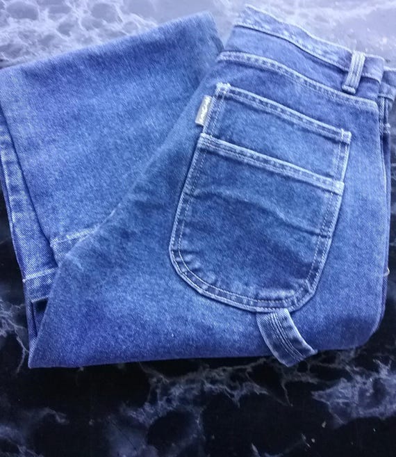 Baggy pants, jeans, blue denim BIG, wide leg, TJC logo embroidered, 5 pockets, zipper/button, young fashion, gender, Tokay, vintage