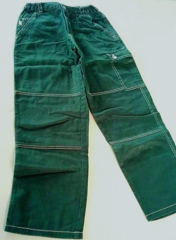 Sale 30% Pants, long, straight fit, dark green/fir, 4 pockets, measurements, other details, Young Fashion, Gender, Whoopi, Vintage