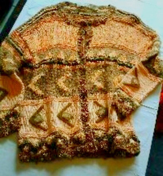 handmade, cardigan, other, on size BIG, unique, apricot-copper, women's, vintage