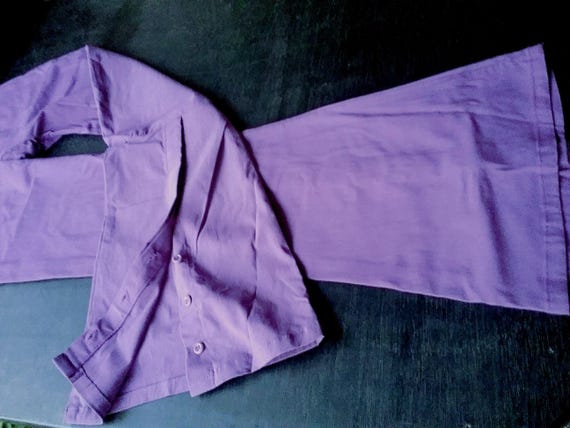 SALE 30% flared trousers, purple, buttoned flare, pockets, zipper, viscose/polyamide/elastane, Young Fashion, Girls, Women, S. Oliver, Vintage
