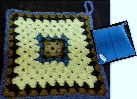 handmade, potholders, page 1- Granny Squares with fabric, home accessories, gifts