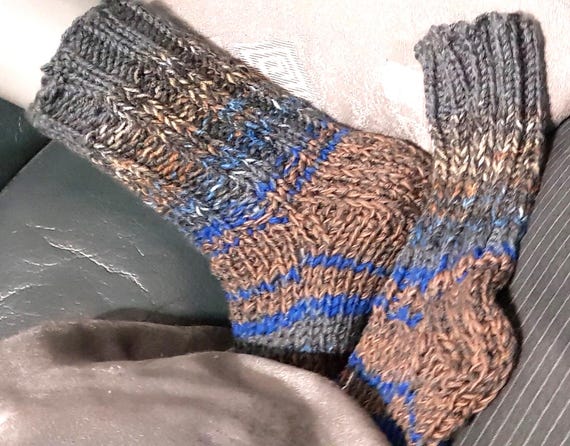 Thick wool socks hand-knitted - available immediately - sofa socks - from baby to size 54 - by appointment