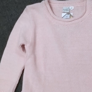 Sale 30% Sweater, pullover, turtle neck - small roll, smooth, hand-knitted look, pink + light blue, girls, girls, Blue Seven, Vintage